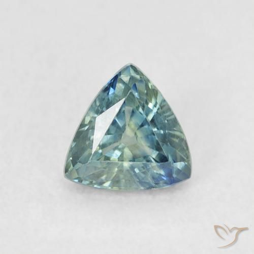 0.55ct 天然 青色 蓝宝石, 胖三角形, VVS-VS
