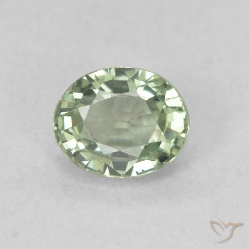 0.59ct 天然 浅绿色 蓝宝石, 椭圆形, VVS-VS