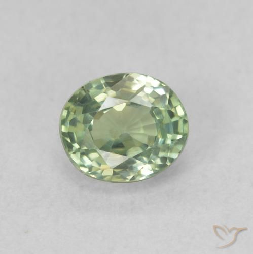 0.60ct 天然 浅绿色 蓝宝石, 椭圆形, VVS-VS