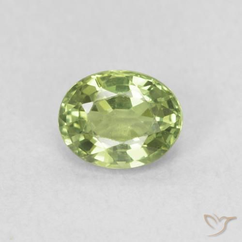 0.44ct 天然 暖绿 蓝宝石, 椭圆形, VVS-VS