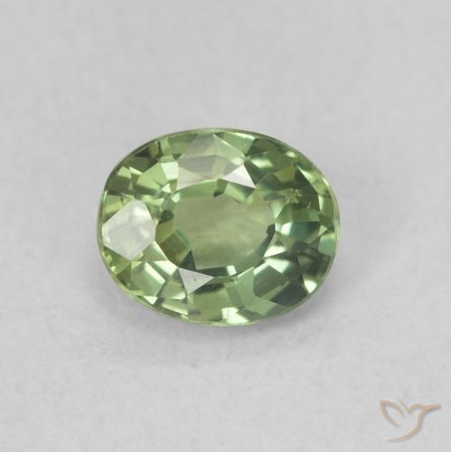 0.56ct 天然 浅鼠尾草绿色 蓝宝石, 椭圆形, VVS-VS
