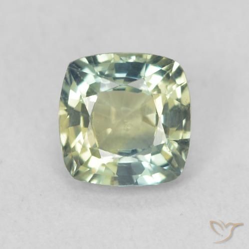 0.77ct 天然 蓝绿色 蓝宝石, 软垫, VS