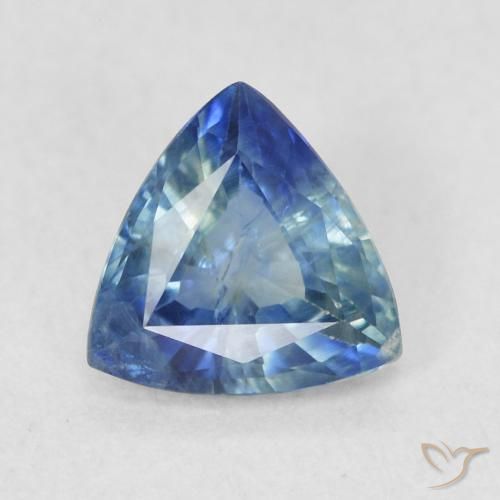0.78ct 天然 青色 蓝宝石, 胖三角形, VS