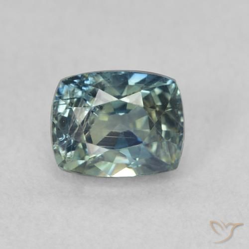 0.74ct 天然 蓝绿色 蓝宝石, 软垫, VS