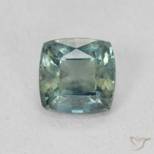 0.71ct 天然 中蓝绿色 蓝宝石, 软垫, VS
