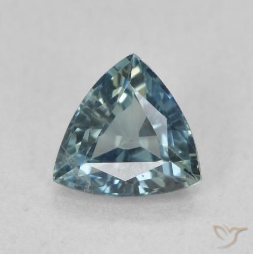 0.69ct 天然 青色 蓝宝石, 胖三角形, VS