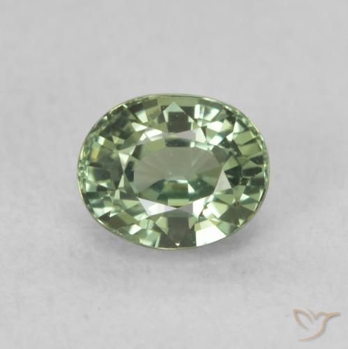 0.73ct 天然 浅森林绿 蓝宝石, 椭圆形, VVS-VS