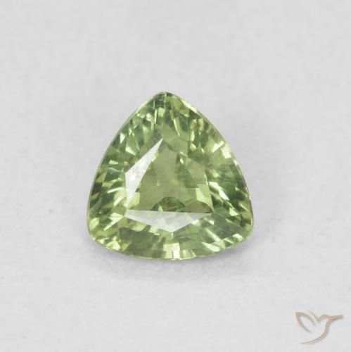 0.39ct 天然 中绿色 蓝宝石, 胖三角形, VVS-VS