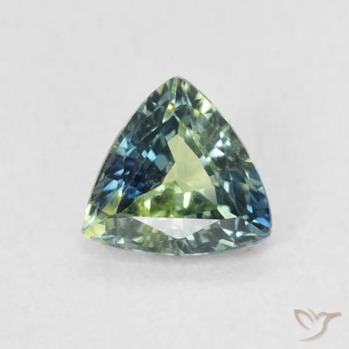 0.59ct 天然 蓝绿色 蓝宝石, 胖三角形, VVS