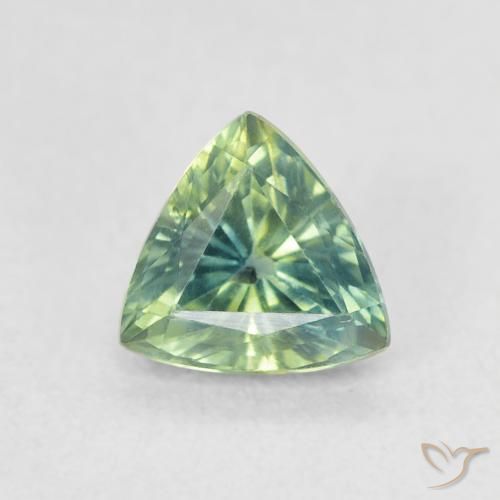 0.79ct 天然 浅绿色 蓝宝石, 胖三角形, VVS