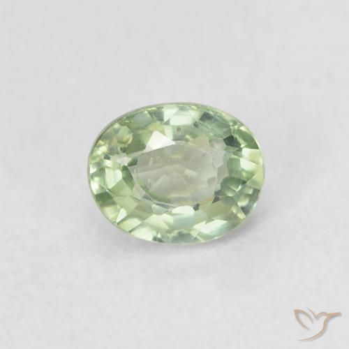 0.60ct 天然 非常浅的绿色 蓝宝石, 椭圆形, VVS-VS