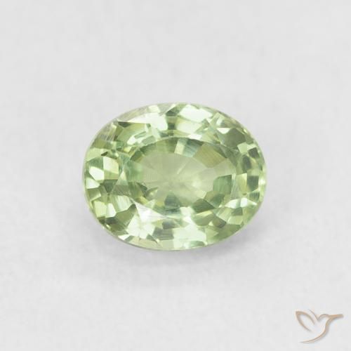 0.63ct 天然 非常浅的鼠尾草绿色 蓝宝石, 椭圆形, VVS-VS