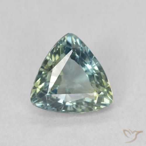 0.57ct 天然 青色 蓝宝石, 胖三角形, VVS-VS