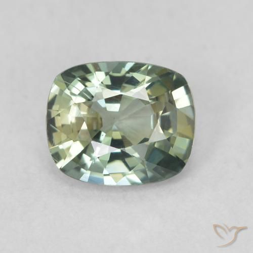 0.69ct 天然 蓝绿色 蓝宝石, 软垫, VVS-VS