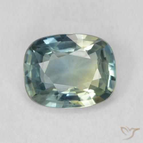 0.79ct 天然 蓝绿色 蓝宝石, 软垫, VVS-VS
