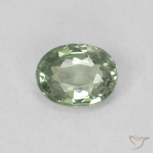 0.42ct 天然 浅绿色 蓝宝石, 椭圆形, VS