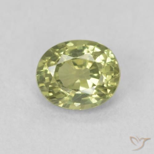 0.54ct 天然 橄榄绿色 蓝宝石, 椭圆形, VS