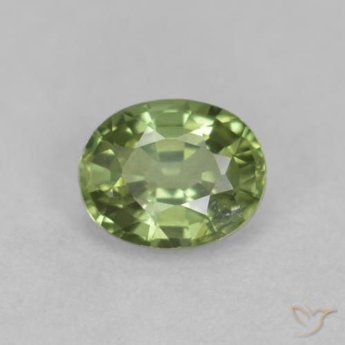 0.43ct 天然 橄榄绿色 蓝宝石, 椭圆形, VS