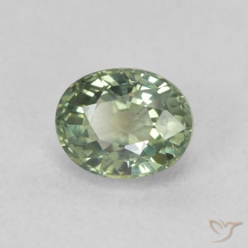 0.69ct 天然 浅绿色 蓝宝石, 椭圆形, VS