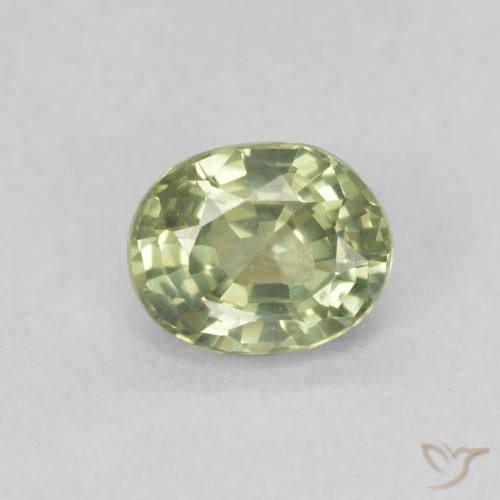 0.53ct 天然 暖绿 蓝宝石, 椭圆形, VS