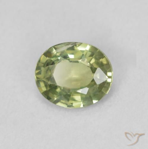 0.40ct 天然 中绿色 蓝宝石, 椭圆形, VS