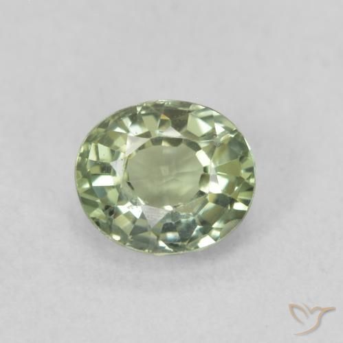 0.58ct 天然 大地绿 蓝宝石, 椭圆形, VVS