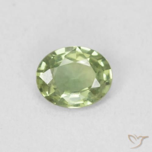 0.33ct 天然 浅活泼的绿色 蓝宝石, 椭圆形, VVS