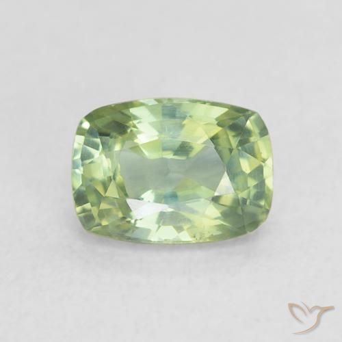 0.84ct 天然 非常浅的鼠尾草绿色 蓝宝石, 软垫, VS