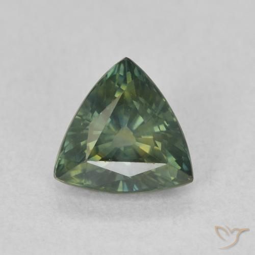 0.83ct 天然 青色 蓝宝石, 胖三角形, VS