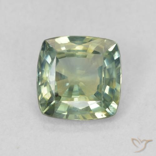 0.72ct 天然 中蓝绿色 蓝宝石, 软垫, VVS