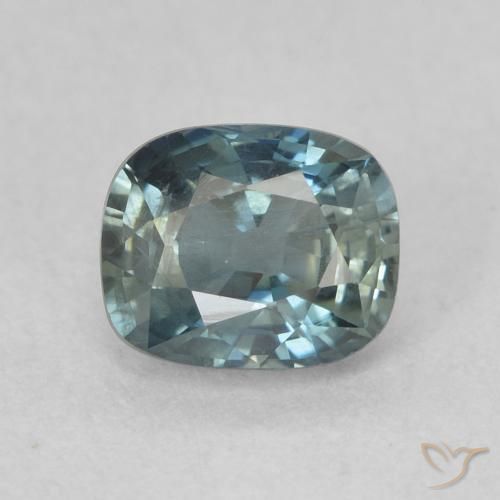 0.91ct 天然 青色 蓝宝石, 软垫, VS