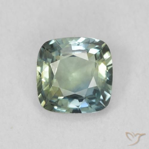 0.60ct 天然 青色 蓝宝石, 软垫, VVS