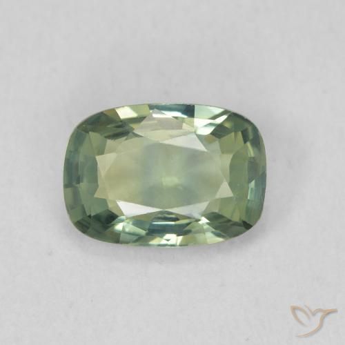 0.92ct 天然 绿蓝色 蓝宝石, 软垫, VVS
