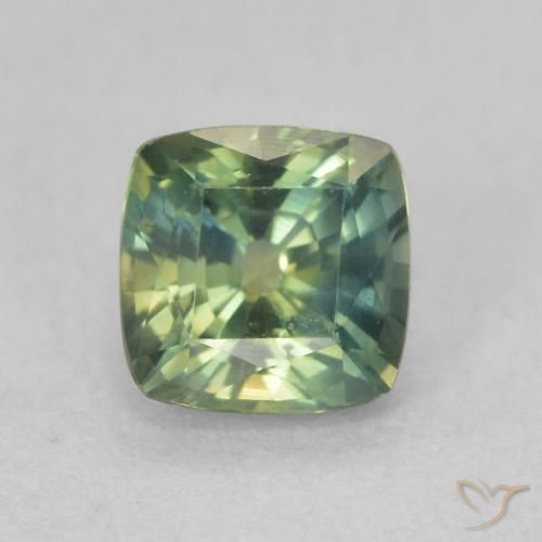 0.91ct 天然 绿蓝色 蓝宝石, 软垫, VVS-VS