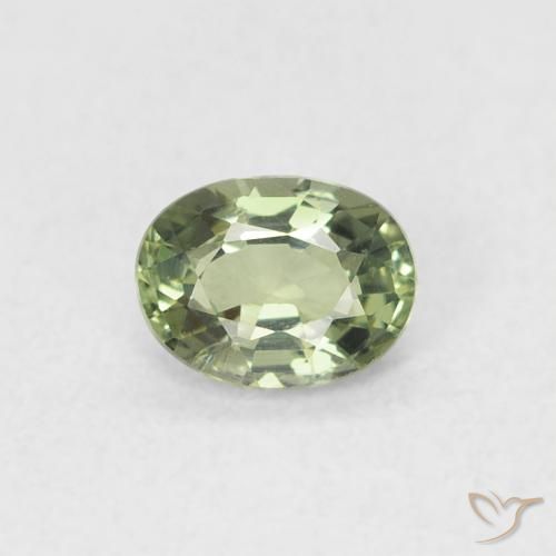 0.42ct 天然 灰绿色 蓝宝石, 椭圆形, VVS