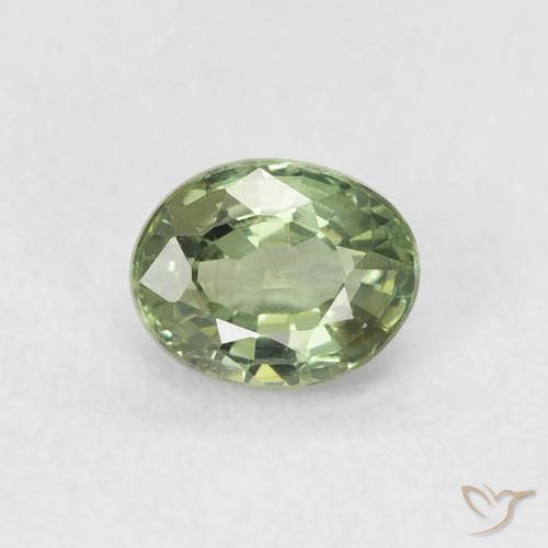 0.62ct 天然 灰绿色 蓝宝石, 椭圆形, VVS