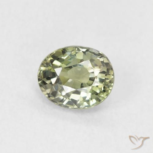 0.52ct 天然 浅绿色 蓝宝石, 椭圆形, VVS