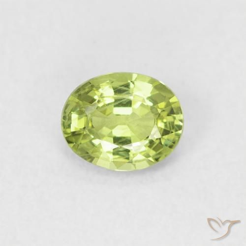 0.40ct 天然 青柠绿 蓝宝石, 椭圆形, VS