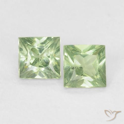 0.40ctw 天然 Medium Light Green 蓝宝石, 正方形, VS