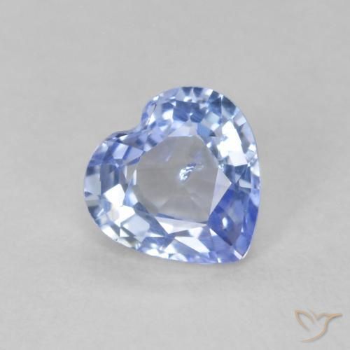 0.60ct 天然 淡蓝色 蓝宝石, 心形, VS-SI