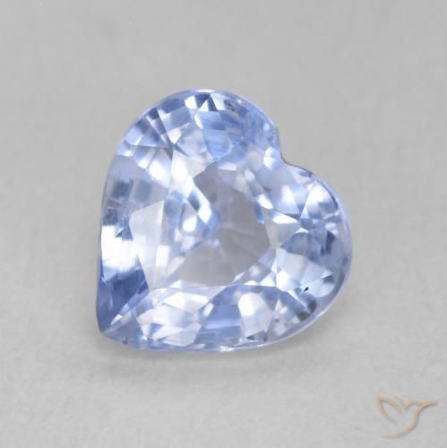 0.87ct 天然 淡蓝色 蓝宝石, 心形, VS
