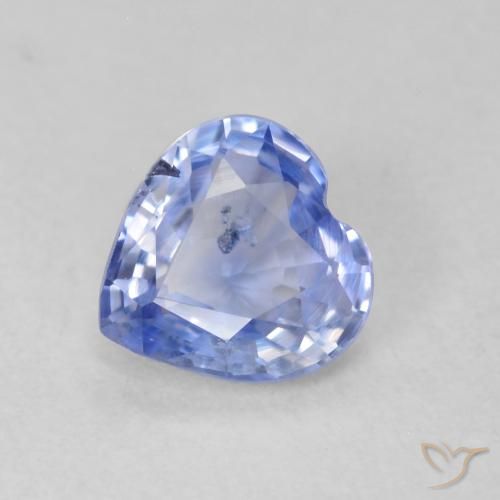 0.60ct 天然 淡蓝色 蓝宝石, 心形, VS-SI