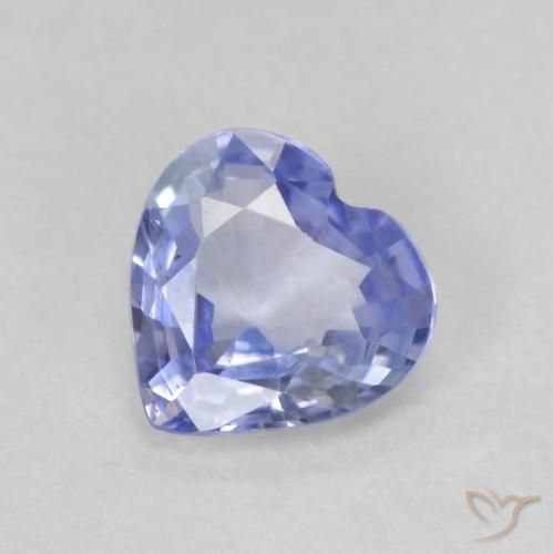 0.65ct 天然 浅蓝色 蓝宝石, 心形, VS