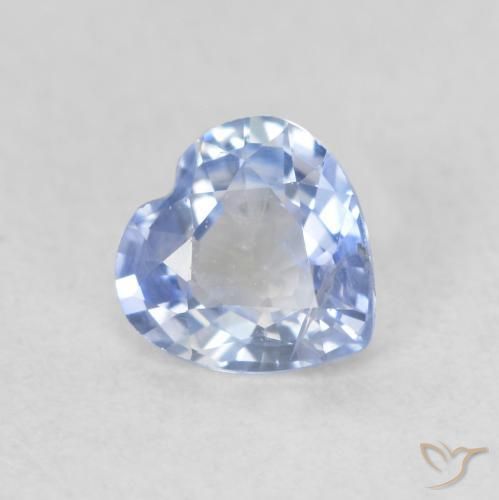 0.50ct 天然 淡蓝色 蓝宝石, 心形, VS-SI