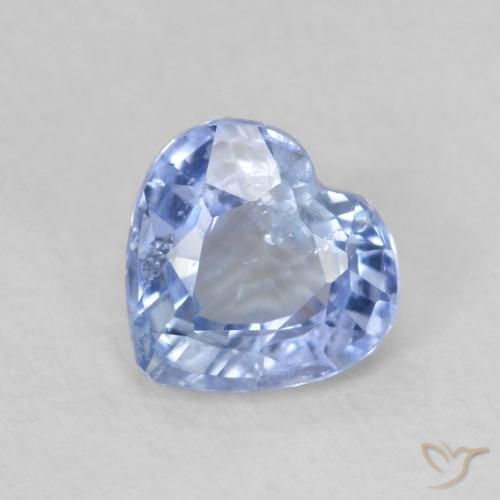 0.69ct 天然 浅蓝色 蓝宝石, 心形, VS