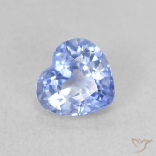0.54ct 天然 淡蓝色 蓝宝石, 心形, VVS-VS