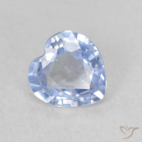 0.59ct 天然 浅蓝色 蓝宝石, 心形, VVS-VS