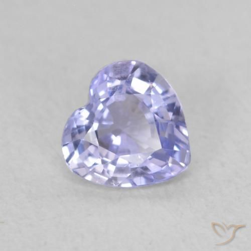 0.50ct 天然 浅蓝色 蓝宝石, 心形, VVS-VS
