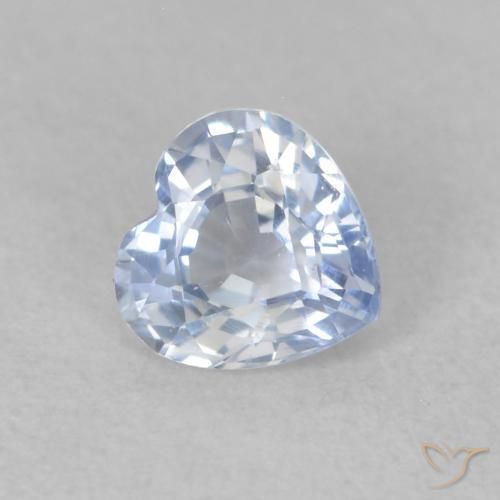0.56ct 天然 蓝白色 蓝宝石, 心形, VVS-VS
