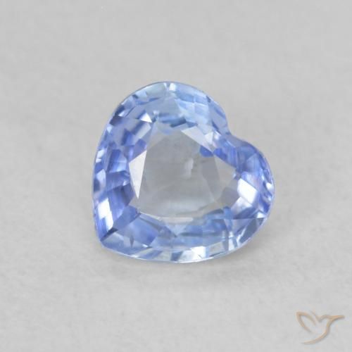 0.50ct 天然 淡蓝色 蓝宝石, 心形, VVS-VS